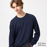 优衣库柔软圆领T恤/长袖男装女装休闲上衣479783 486106 479783/69藏青色 XS