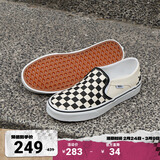 VANS范斯官方 Asher黑白棋盘格夏日一脚蹬女鞋帆布鞋 黑色黑白棋盘格(女款) 36.5