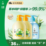 六神洗手液套装艾叶抑菌洗手液500ml*2+草本芦荟500ml滋润洁净