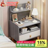 尋巧（SPERMEK）床头柜卧室小型时尚收纳柜子储物柜现代简约带抽屉窄边柜置物矮柜 【升级木腿款】单抽欧莱文灰
