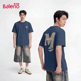 班尼路（Baleno）美式短袖男夏季青少年纯棉透气t恤男士潮牌创意字母百搭半袖上衣