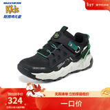 Skechers斯凯奇青少年运动鞋户外鞋冬季新款强抓地防滑儿童鞋406433L 黑色/绿色/BKGR 31
