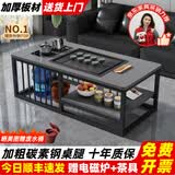 心怡君【今日顺丰速发】功夫茶桌泡茶桌一体家用烧水简约茶几阳台泡茶台 底部上水【轻奢灰+不锈钢壶】 长120宽55高60cm丨赠电磁炉+茶具