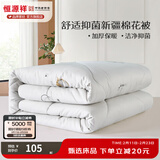 恒源祥 棉被子 新疆棉花被子抗菌学生宿舍单双人春秋被保暖加厚冬被芯 抗菌棉花被-灰色【升级款】 180*200cm 6斤