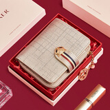 金狐狸（FOXER）牛皮女士钱包大容量短款卡包钱票夹手拿包零钱包轻奢女友生日礼物