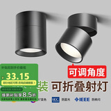 佼佼者（JIAOJIAOZHE）明装射灯led天花灯家用洗墙可调角度商用折叠吸顶照画筒灯免开孔