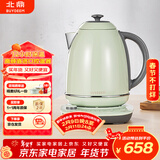 北鼎（Buydeem）电热水壶便携式家用便携式烧水壶全自动一体炫彩304不锈钢调温高颜值热水壶热电水壶 K740C浅杉绿