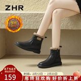 ZHR雪地靴女2025冬新款加绒厚底马丁靴复古短靴保暖棉鞋 EH36A黑色39