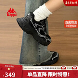 卡帕（Kappa）女鞋冬季运动鞋子女款厚底增高老爹鞋休闲跑步鞋女 黑色 39