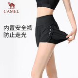 骆驼（CAMEL）防走光瑜伽短裤女高腰健身跑步三分裤 Y23BA4L0029D 幻影黑 M