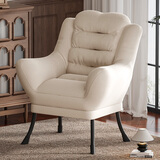 喻品懒人沙发休闲宿舍阳台沙发椅舒适小沙发软卧电脑靠背椅LZ076米白