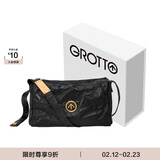 GROTTO个乐黑石包经典大容量植鞣绵羊皮单肩斜挎通勤软包男女款新年礼物 黑石M（金标）