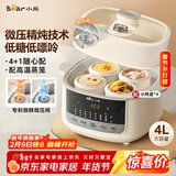 小熊（Bear）电炖锅 炖盅 隔水炖锅炖汤盅煲汤锅 燕窝炖盅婴儿煮粥 电炖盅4.1L家用3-4人微压电炖锅DDZ-J25G2