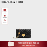 CHARLES&KEITH经典菱格链条小方单肩斜挎包包女包生日情人节礼物CK2-70160131 Black黑色 小包