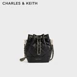 CHARLES&KEITH大容量绗缝菱格链条单肩包水桶包生日礼物送女友CK2-10701506