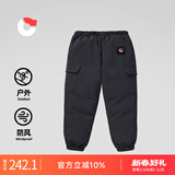 保姆鹅 大童羽绒裤保暖白鸭绒外穿加厚冬装裤宝宝工装裤[NM2556] 炭黑 130