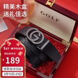 高尔夫（GOLF）男士皮带双面头层牛皮腰带男自动扣高档礼盒装中青年裤带