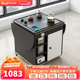 古宜移动茶台火烧石折叠茶几桌两用现代阳台茶车小户型家用功夫茶桌 多功能茶几桌 组装