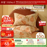 水星家纺枕套纯棉100%全棉磨毛柔感对枕套抑菌A类枕头罩一对装双人48x74cm