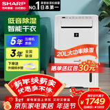 夏普（Sharp）除湿机家用净化一体机日本家用抽湿机干衣干燥防潮杀菌除 卧室轻音DW-D20HZ/D23HZ-W 20L/天 25年新款