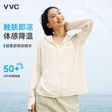 VVC防晒衣女夏季新款防紫外线宽松短款外套时尚洋气外套 燕麦奶 L 