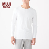 MUJI MUJI 男式 使用了棉的冬季内衣圆领长袖T恤 69AA452打底衫打底衣 白色 L