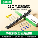 毕亚兹 25口电话配线架 语音配线架 加厚镀金模块式高端工程级 四芯RJ11模块化电话打线排机架式19英寸