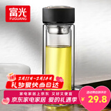 富光 男女士双层玻璃杯 水杯 支持团购定制 304杯子泡茶杯400ML黑