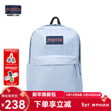 JANSPORT杰斯伯书包轻便双肩包男女旅行包简约背包电脑包学生校园 4QUT7G7雾霾蓝-侧边袋