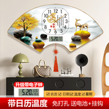 鹏创轻奢新款现代餐厅装饰画家用万年历钟表挂钟客厅背景挂墙电子日历