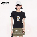 MJ STYLE短款圆领正肩短袖t恤女2026夏季时尚修身显瘦小个子内搭半袖上衣