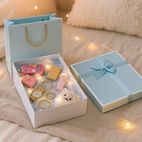 八海鸟礼盒空盒生日礼物新年礼物情人节礼盒结婚伴手礼蓝色蝴蝶结大号