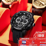 马克华菲（MARK FAIRWHALE）机械风三眼六针学生手表男士防水十大名表国表新年情人节礼物4360