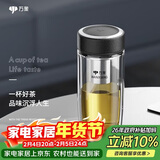 万象（WANXIANG）双层玻璃杯送男友便携茶水杯V17L商务办公大容量360ML带滤网水杯