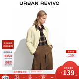 UR2025秋季新款女装休闲蝴蝶结绗缝排扣圆领棉服UYY150054 浅黄 S