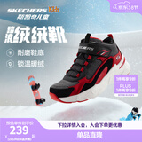 Skechers斯凯奇儿童秋冬休闲男女童二棉鞋轻质加绒保暖靴405222L/302583L 男童/黑色/红色/BKRD 36