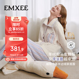 嫚熙（EMXEE）秋冬牛油果半边绒月子服加绒产妇哺乳孕妇睡衣家居服幸运鹅紫色XL