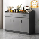 亿家木轻奢餐边柜碗柜客厅靠墙收纳柜多功能储物柜现代简约茶水柜酒柜 【品质升级】三门两抽100CM 自行组装