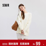 森马（Semir）毛衣女冬季oversize小狗提花圆领软糯毛衫慵懒风上衣101724107028
