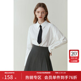 范思蓝恩23FS11193 学院风减龄百褶短裙女春秋季高腰a字半身裙子 高级灰 XL