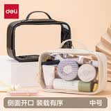 得力（deli）旅行收纳袋收纳包 化妆品洗漱收纳包 手提外出携带方便 白 64871