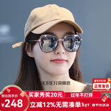 海俪恩墨镜女防紫外线防晒偏光太阳镜大脸显瘦开车高级驾驶镜N6621 N16P水银膜(唐嫣同款)
