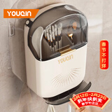 优勤（YOUQIN）筷子收纳盒厨房筷子筒置物架墙上壁挂式家用沥水勺子桶筷笼篓 奶油风筷子筒【带盖防尘】