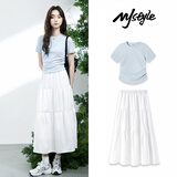 MJ STYLE抽褶短袖蛋糕裙子套装女2026年夏季新款修身显瘦T恤半身裙两件套