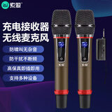 索爱（soaiy）无线麦克风家庭KTV唱歌主持演讲K歌会议音箱音响功放调频万能话筒双麦 MD3 金色