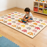 帕克伦xpe宝宝爬行垫2cm加厚婴儿爬爬垫客厅室内家用无甲醛儿童防摔地垫 五彩小象+量身高180x120x2cm 【XPE覆膜卷筒款】