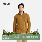 AIGLE艾高抓绒衣经典款POLARTEC户外保暖休闲耐穿半拉链上衣男士 烟草色 BE483 XL (185/100A)