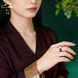 等妃高端全沉水级芽庄天然白奇楠沉香戒指男女士文玩戒子香木轻奢指环 款式三 约4mm*1.g