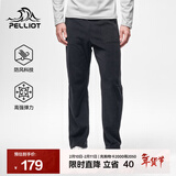 伯希和（Pelliot）抓绒裤男女秋防风保暖休闲长裤摇粒绒直筒户外运动卫裤 男曜石黑 S