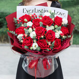 百花馆鲜花同城配送小时达玫瑰花满天星洋桔梗真花束生日礼物女友成人礼 【初心不负】11朵红玫|JD268